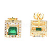 Cubic Zirconia Square Stud Earrings EJEW-N011-62C-1