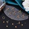 Beebeecraft 20Pcs Long-Lasting Plated Brass Ring Stud Earrings for Women KK-BBC0003-41-5