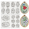 4 Sheets 11.6x8.2 Inch Stick and Stitch Embroidery Patterns DIY-WH0455-143-1