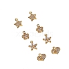 Brass Micro Pave Clear Cubic Zirconia Charms KK-SZ0001-18G-1