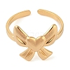 Ion Plating(IP) 304 Stainless Steel Bowknot Open Cuff Rings for Women RJEW-Z057-06G-2