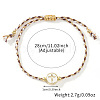 Handmade Flat Round with Cross Brass Resin Beaded Adjustable Bracelets RY0918-6-3