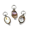 Natural Paua Shell Pendants PALLOY-JF05290-02-1
