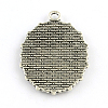 Tibetan Style Oval Alloy Pendant Cabochon Settings TIBEP-Q049-05AS-RS-2