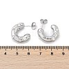 304 Stainless Steel Rhinestone Stud Earrings EJEW-M070-18P-3