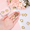 6Pcs Brass Locket Pendants KK-BBC0015-52-3
