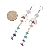 Natural Mixed Stone & Synthetic Turquoise Dangle Earrings EJEW-JE06051-02-3