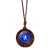 Wooden Glass Pendant Necklace PW-WGCA862-08-1