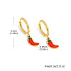 304 Stainless Steel Enamel Hoop Dangle Earrings WG1FBD6-02-2
