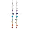 Chakra Theme Natural & Synthetic Gemstone Chip Dangle Earrings EJEW-JE05629-02-1