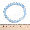 Natural & Dyed White Jade Bead Stretch Bracelets BJEW-K212-B-018-5