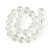 Electroplate Transparent Glass Round Beads Strands EGLA-T029-8mm-12T-17-2