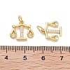 Balance Rack Plating Brass Micro Pave Cubic Zirconia Charms KK-G512-23G-3