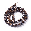 Electroplated Natural Tiger Eye Beads Strands G-F660-01-8mm-2