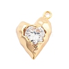 Brass Micro Pave Clear Cubic Zirconia Pendants KK-B095-03G-1