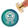 Brass Wax Seal Stamp with Handle AJEW-WH0184-0172-1