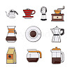 10Pcs 10 Style Coffeemaker Enamel Pins JEWB-TA00001-07-11