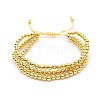 Brass Round Beaded Braided Beaed Bracelets WT6020-1-5