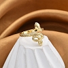 Rack Plating Brass Cuff Finger Rings for Women RJEW-M028-36G-1