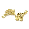 Rack Plating Brass Micro Pave Clear Cubic Zirconia Pendants KK-O017-06G-2