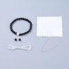 Feng Shui Natural Black Agate(Dyed & Heated) Beaded Stretch Bracelets BJEW-JB05021-03-3