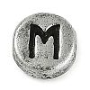 925 Sterling Silver Flat Round with Letter Beads LS-STER-G044-01AS-M-1
