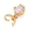 Brass with Cubic Zirconia Charms KK-G496-03G-2