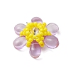 Beaded Flower Charms PALLOY-MZ00438-02-3