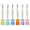 30Pcs 6 Colors Bear Transparent Acrylic Pendant Decorations HJEW-JM02726-1