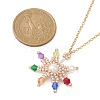 Glass Bead Braided Star Pendant Necklace NJEW-MZ00021-1