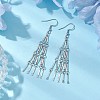 304 Stainless Steel Link Bar Dangle Earrings EJEW-JE05966-02-2