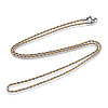 Two Tone 304 Stainless Steel Rope Chains Necklace for Men Women NJEW-N052-02-1