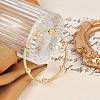 Brass Micro Pave Clear Cubic Zirconia Chain Bracelets for Women BJEW-M047-02G-3