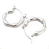 Non-Tarnish Wave Ring 304 Stainless Steel Hoop Earrings for Women EJEW-C067-11P-2