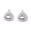 Brass Micro Pave Cubic Zirconia Pendants ZIRC-G156-02P-1