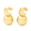 Brass Round Ball Dangle Stud Earrings EJEW-K251-02G-1
