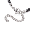 Natural Black Spinel &  Cultured Freshwater Pearl  Beads Beaded Bracelets for Woman BJEW-JB11268-4