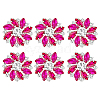6Pcs Alloy Rhinestone Shank Buttons BUTT-FG0001-25A-1