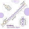 6Pcs 6 Colors Opaque Acrylic Cable Chain Wristlet Straps HJEW-CA0001-33-2