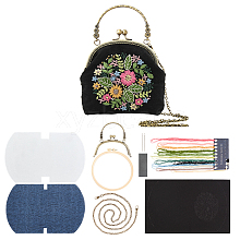 DIY Ethnic Style Flower Pattern Embroidery Crossbody Bags Kits DIY-WH0292-87A