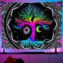 UV Reactive Blacklight Trippy Polyester Wall Hanging Tapestry LUMI-PW0006-39A