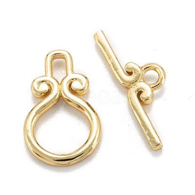 Brass Toggle Clasps KK-C216-10G-1