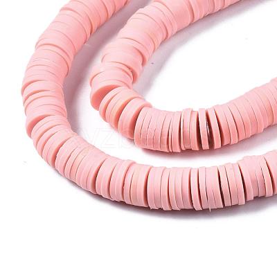Flat Round Handmade Polymer Clay Beads CLAY-R067-10mm-18-1