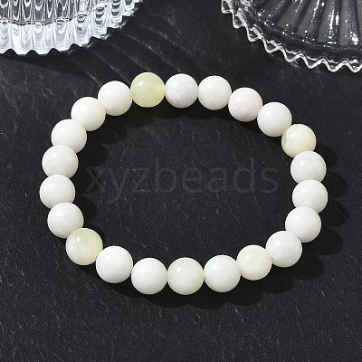 Natural Jade Round Beaded Stretch Bracelets GG-CBA12F1-02A-13-1