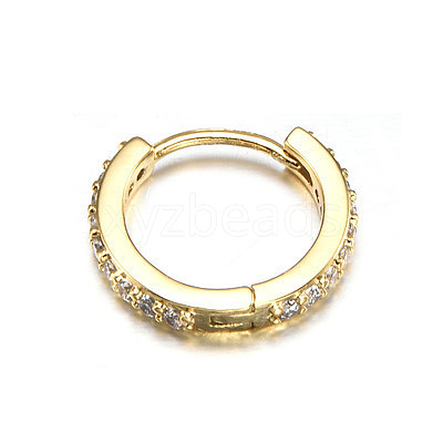 Brass Micro Pave Clear Cubic Zirconia Hoop Cartilage Earrings WG0AF68-01-1