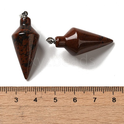 Natural Mahogany Obsidian Pendants G-Z055-02P-04-1