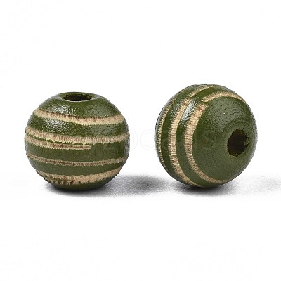 Painted Natural Wood Beads WOOD-T021-54A-04-1