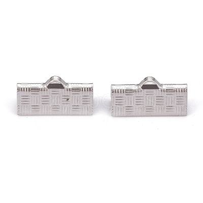 Tarnish Resistant 304 Stainless Steel Ribbon Crimp Ends STAS-P249-27C-P-1
