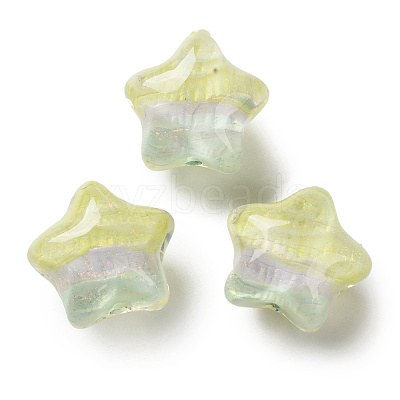 Gradient Color Transparent Hand-drawed Acrylic Beads TACR-P012-01B-13-1