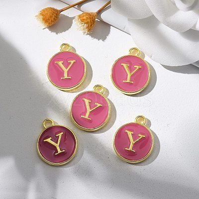 Golden Plated Alloy Enamel Charms LS-ENAM-S118-08Y-1